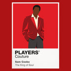 Sam Cooke Sam Cooke's tailored elegance and poised gospel-to-soul performance style Icon Frame artwork in red