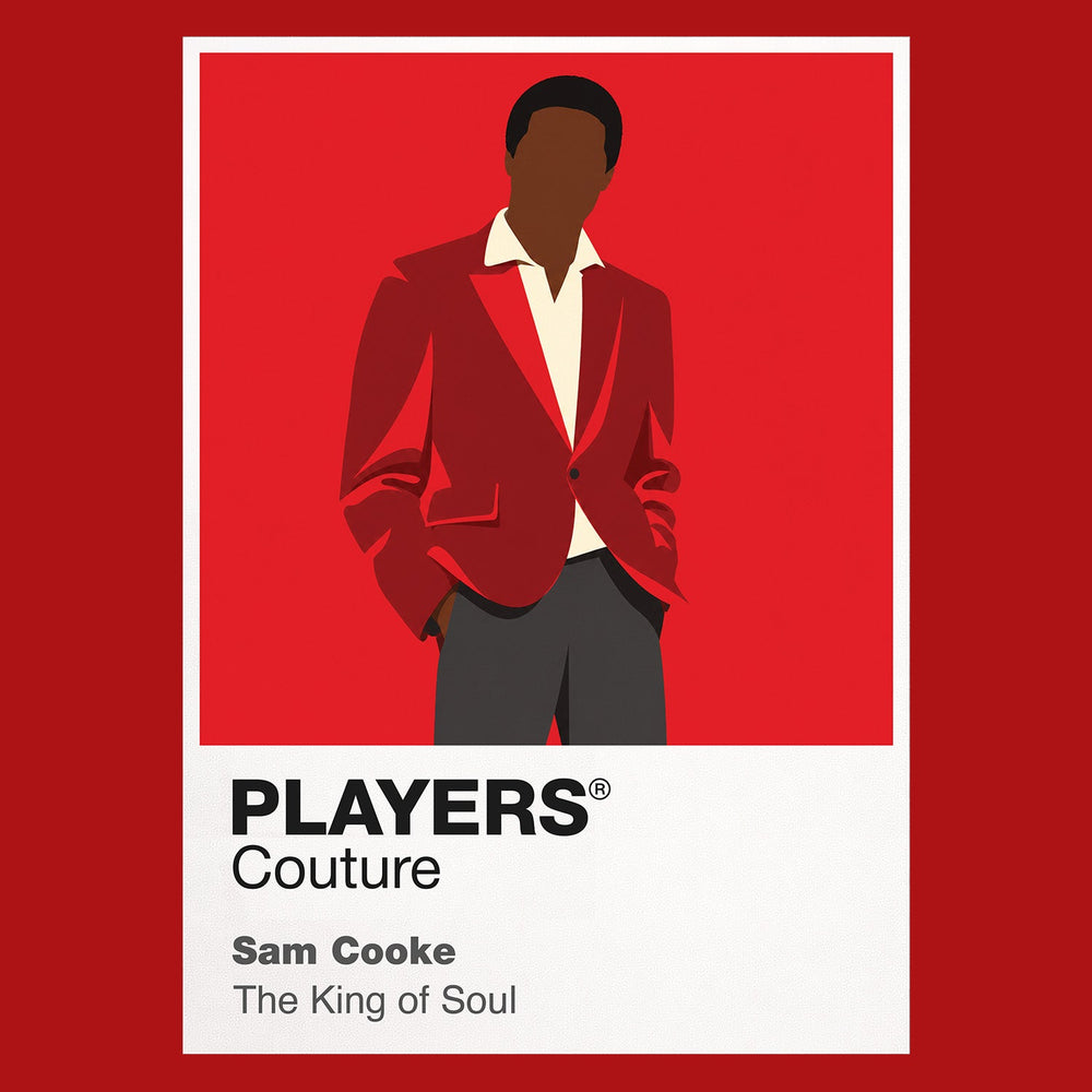 Sam Cooke Sam Cooke's tailored elegance and poised gospel-to-soul performance style Icon Frame artwork in red