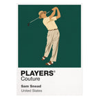 Sam Snead Golf Icon Frame Men's Polo Shirt in White - Players Couture Fashion
