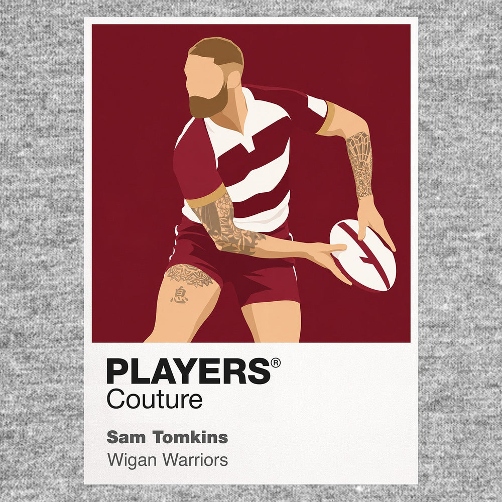 Sam Tomkins Wigan Warriors rugby league T-shirt grey
