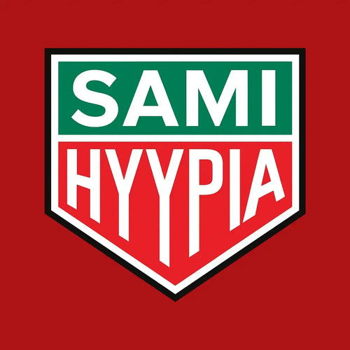 Sami Hyppia Logo Men's T-Shirt – red close-up detail shot of the Sami Hyppia Players Couture logo design