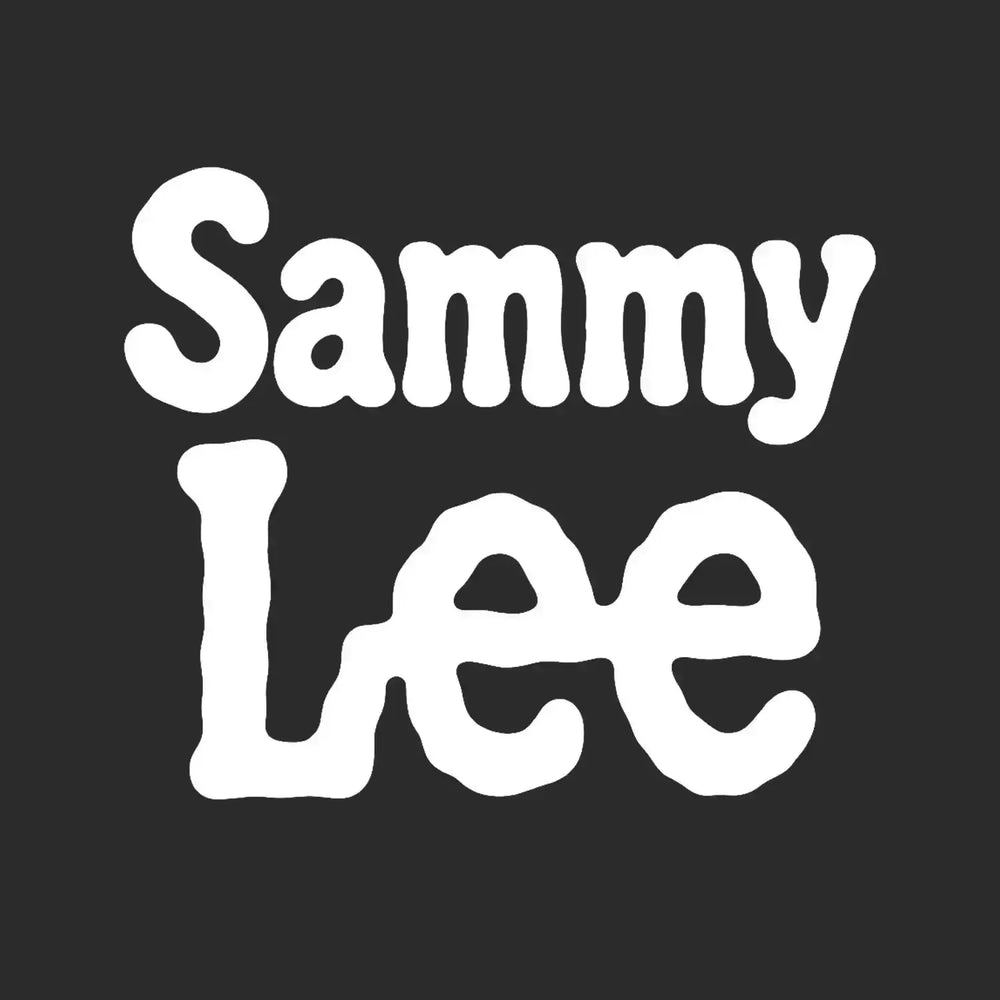 Sammy Lee Logo Men's Hoodie – black close-up detail shot of the Sammy Lee Players Couture logo design