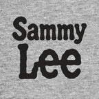 Sammy Lee Logo Men's Hoodie – grey close-up detail shot of the Sammy Lee Players Couture logo design