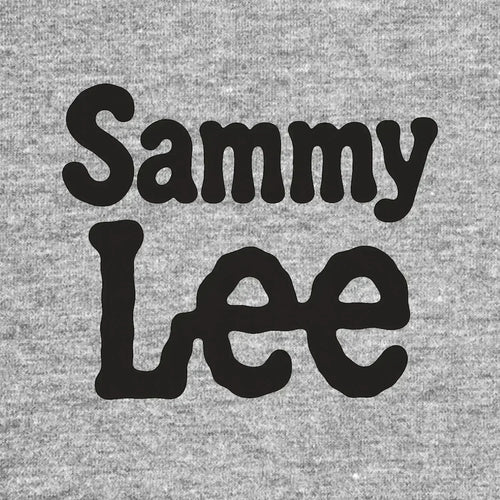 Sammy Lee Logo Men's Hoodie – grey close-up detail shot of the Sammy Lee Players Couture logo design