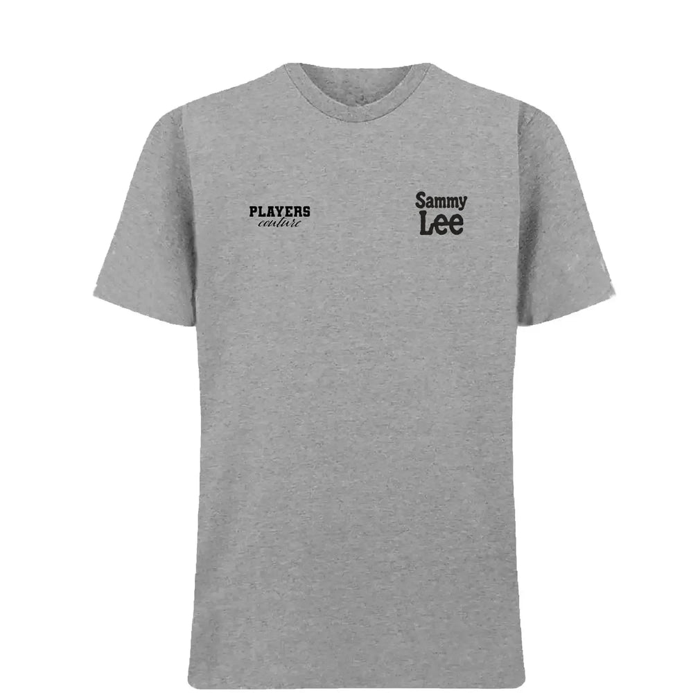 Sammy Lee t-shirt – grey men's t-shirt featuring the Sammy Lee Players Couture logo