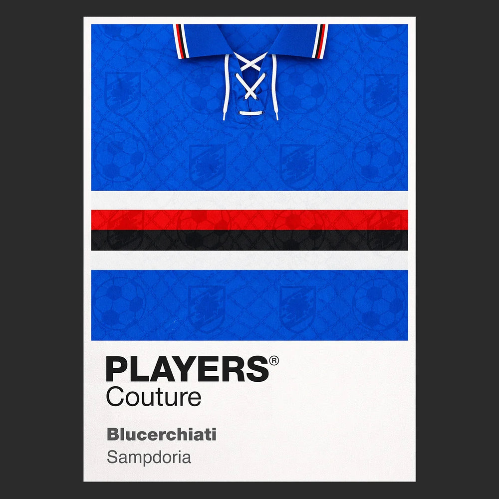 Sampdoria Classic Football Shirt Colours Frame Men's Hoodie