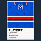 Sampdoria Classic Football Shirt Colours Frame Men's T-Shirt