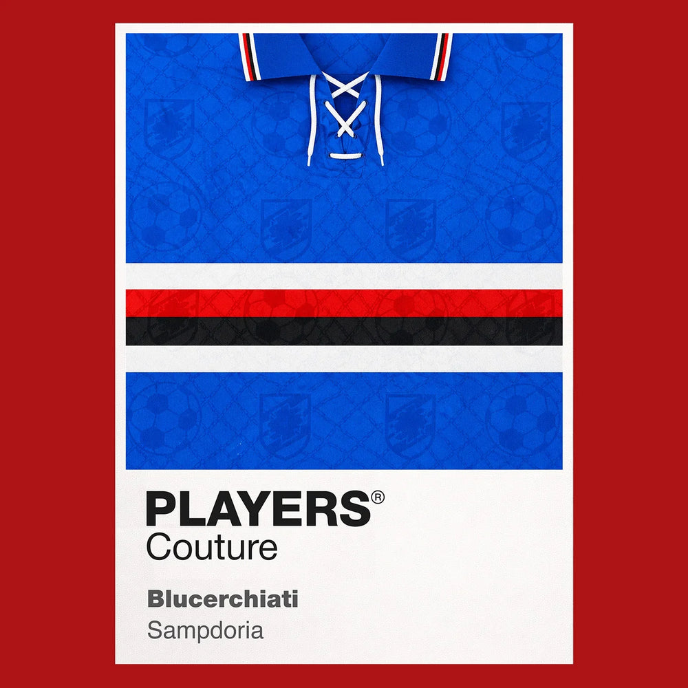 Sampdoria Classic Football Shirt Colours Frame Men's Hoodie