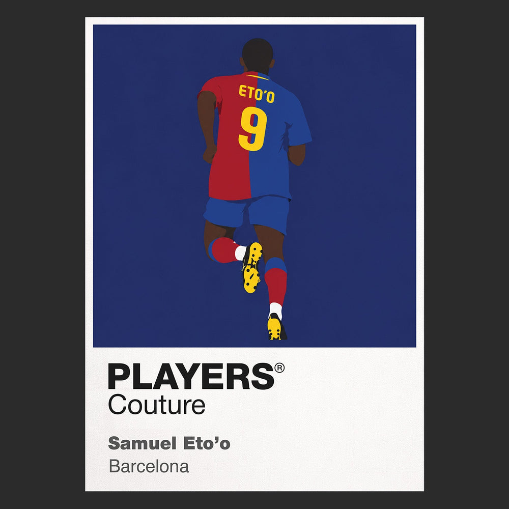 Samuel Eto’o Barcelona black Icon Frame artwork detail