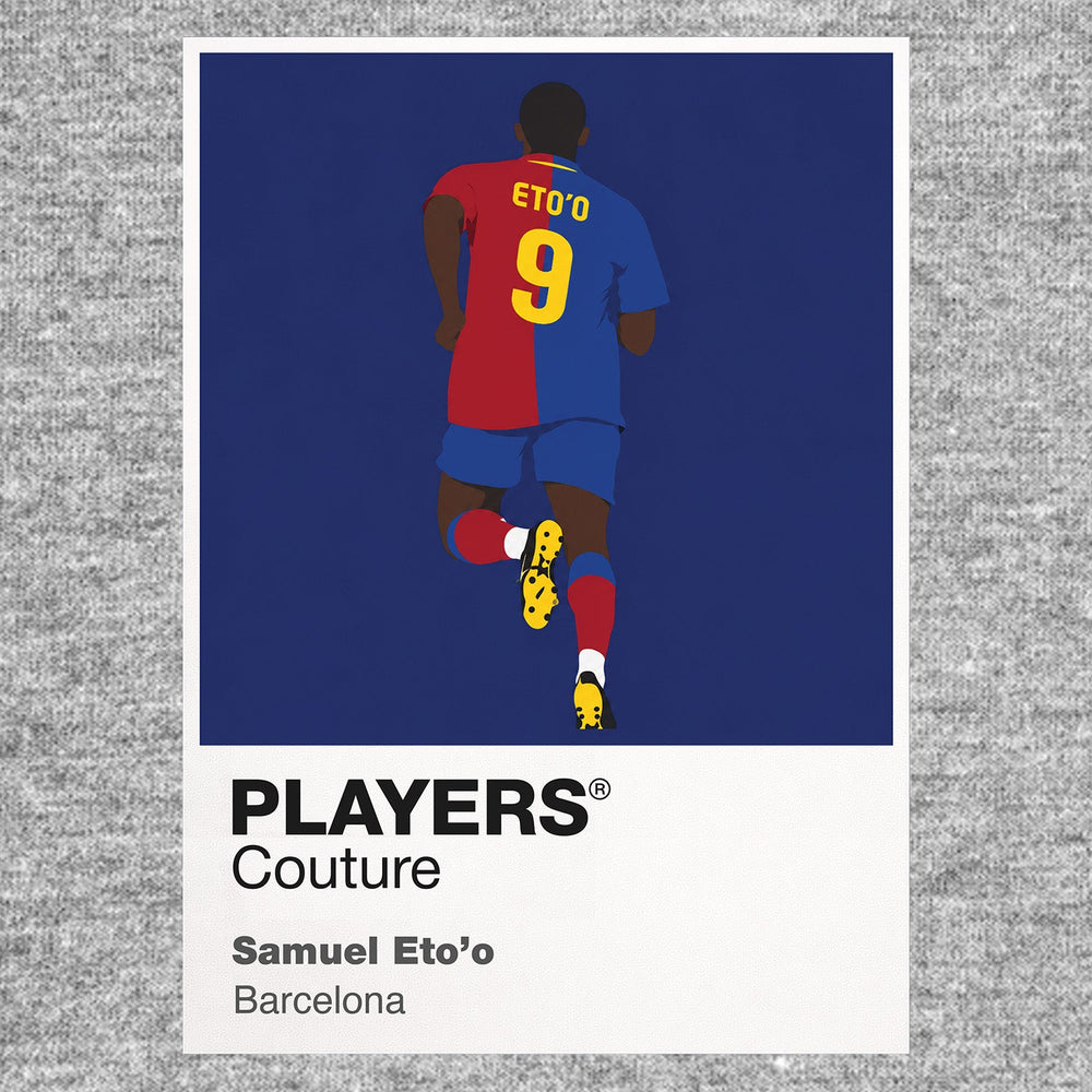 Samuel Eto’o Barcelona grey Icon Frame artwork detail