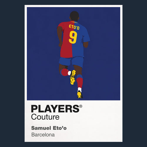Samuel Eto'o Barcelona Icon Frame Men's Hoodie — Navy Artwork