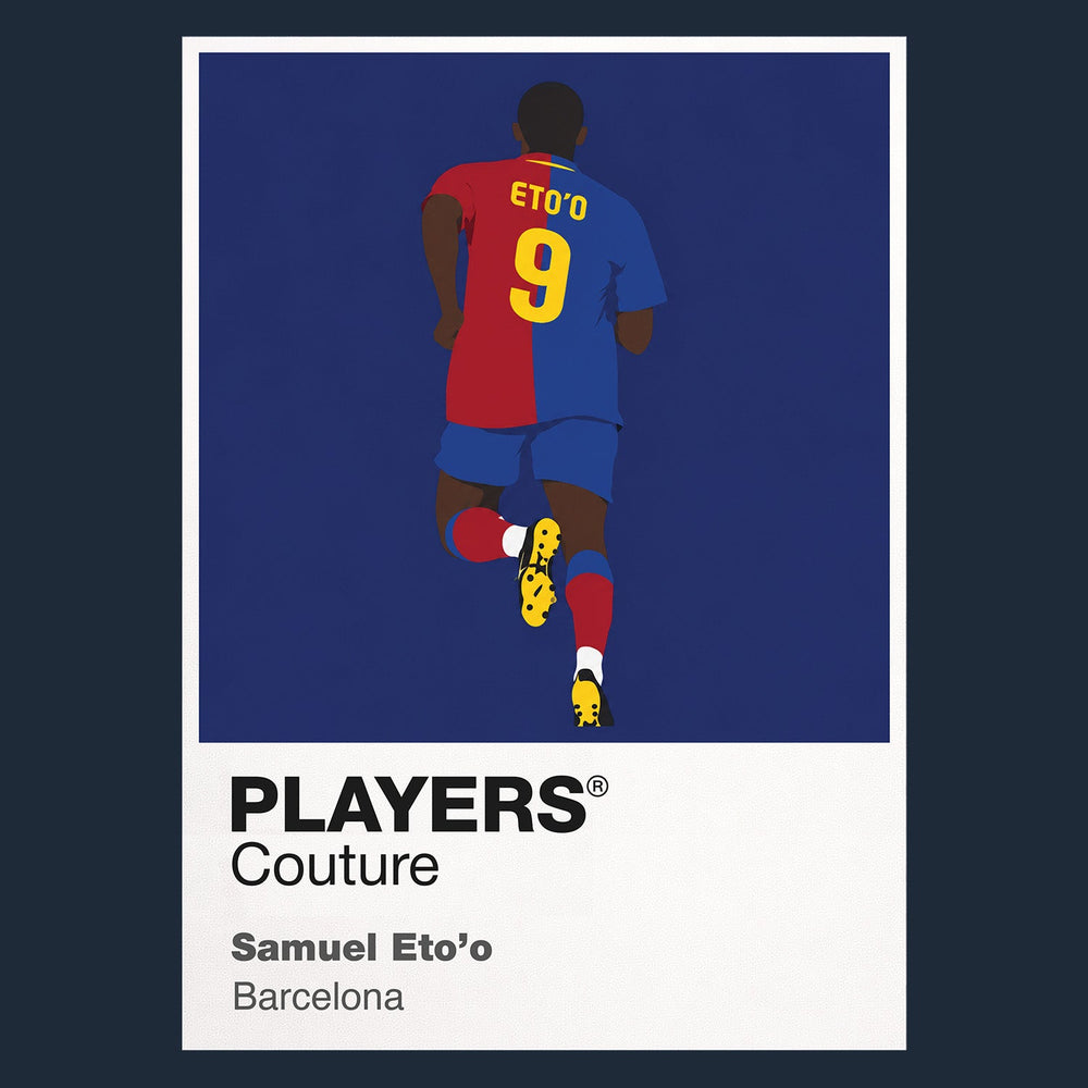Samuel Eto’o Barcelona navy Icon Frame artwork detail