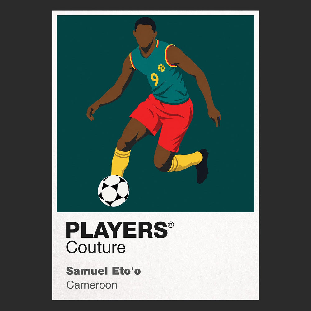 Samuel Eto'o Cameroon Icon Frame artwork in black