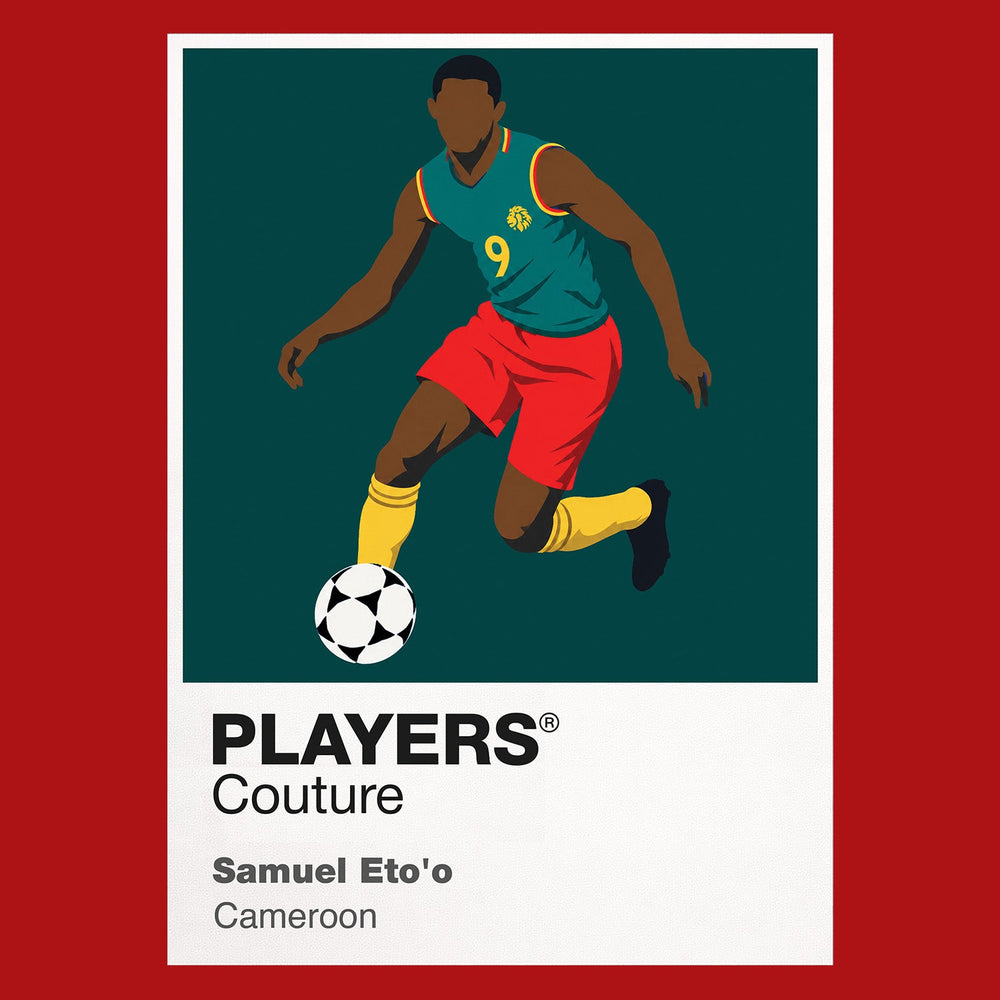 Samuel Eto'o Cameroon Icon Frame artwork in red