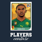 Samuel Eto'o World Cup Sticker Kids T-Shirt – samuel etoo navy Players Couture design