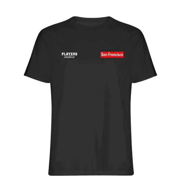 San Francisco Logo Players Couture Mens T-Shirt Black