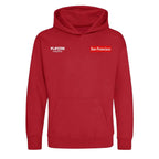 San Francisco hoodie – red kids' hoodie featuring the San Francisco Players Couture logo