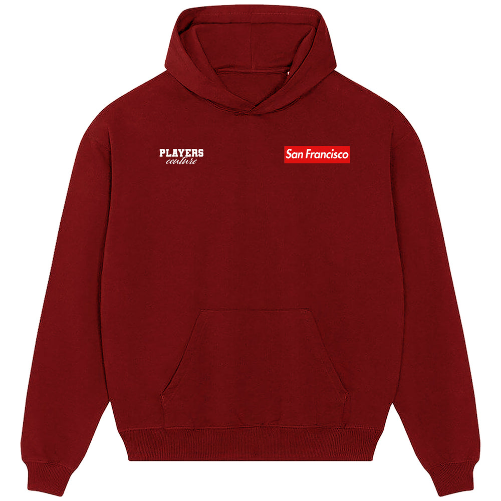 San Francisco Logo Players Couture Men's Casual Hoodie Red