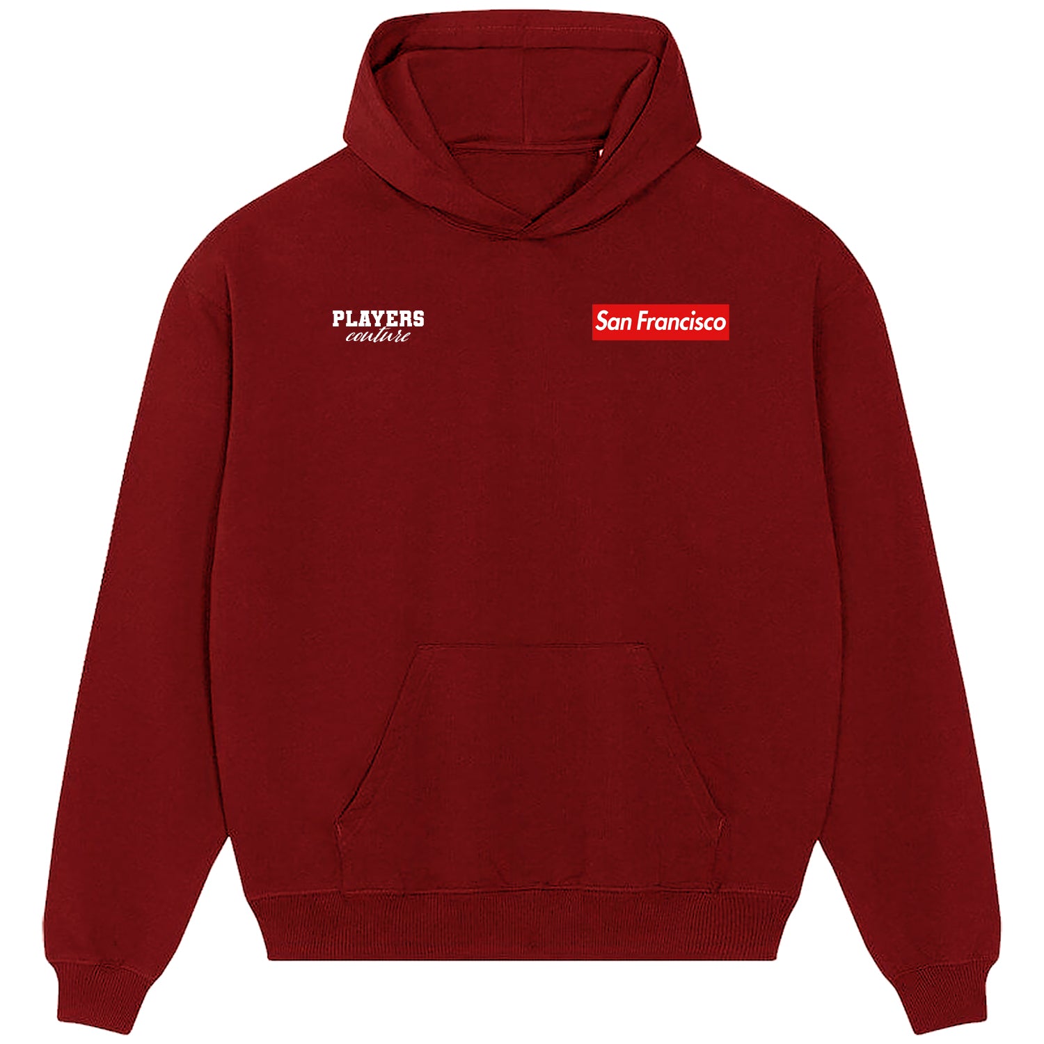 San Francisco Logo Players Couture Men's Casual Hoodie Red