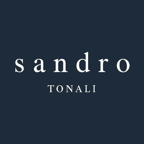 Sandro Tonali Logo Men's T-Shirt – navy close-up detail shot of the Sandro Tonali Players Couture logo design