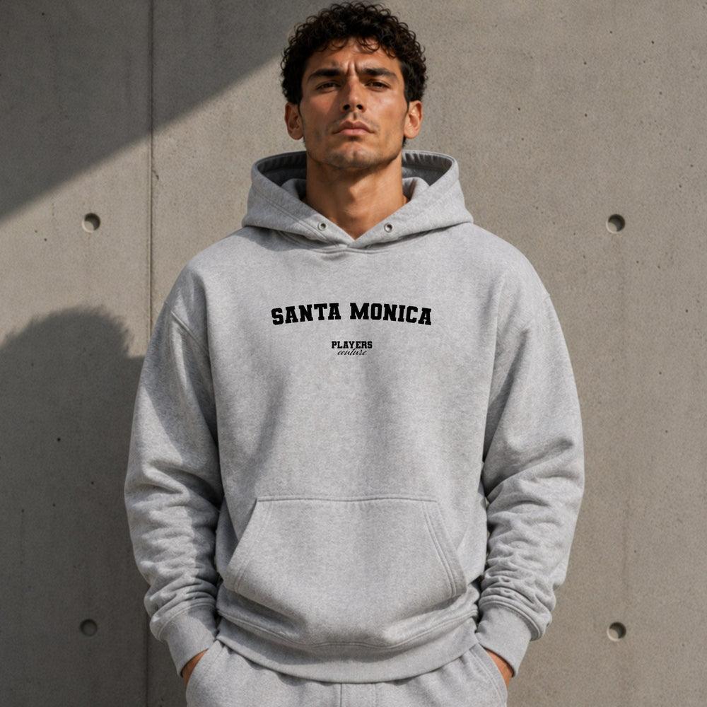 Santa Monica name-print hoodie - grey