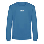 Essentials Collection hoodie – blue kids' hoodie with white Essentials Collection letters and Players Couture logo on the