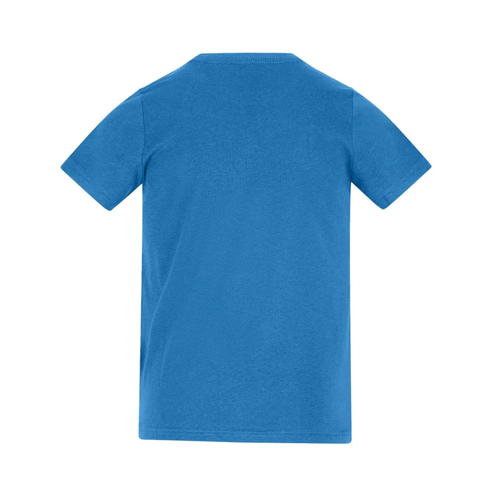 Essentials Collection t-shirt – blue kids' t-shirt with white Essentials Collection letters and Players Couture logo on the