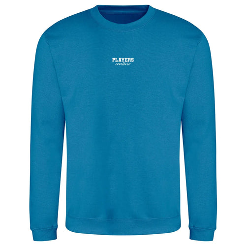 Essentials Collection hoodie – blue men's hoodie with white Essentials Collection letters and Players Couture logo on the