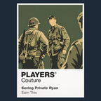 Saving Private Ryan Captain Miller and his squad moving through Normandy after the D-Day landings Icon Frame artwork in navy