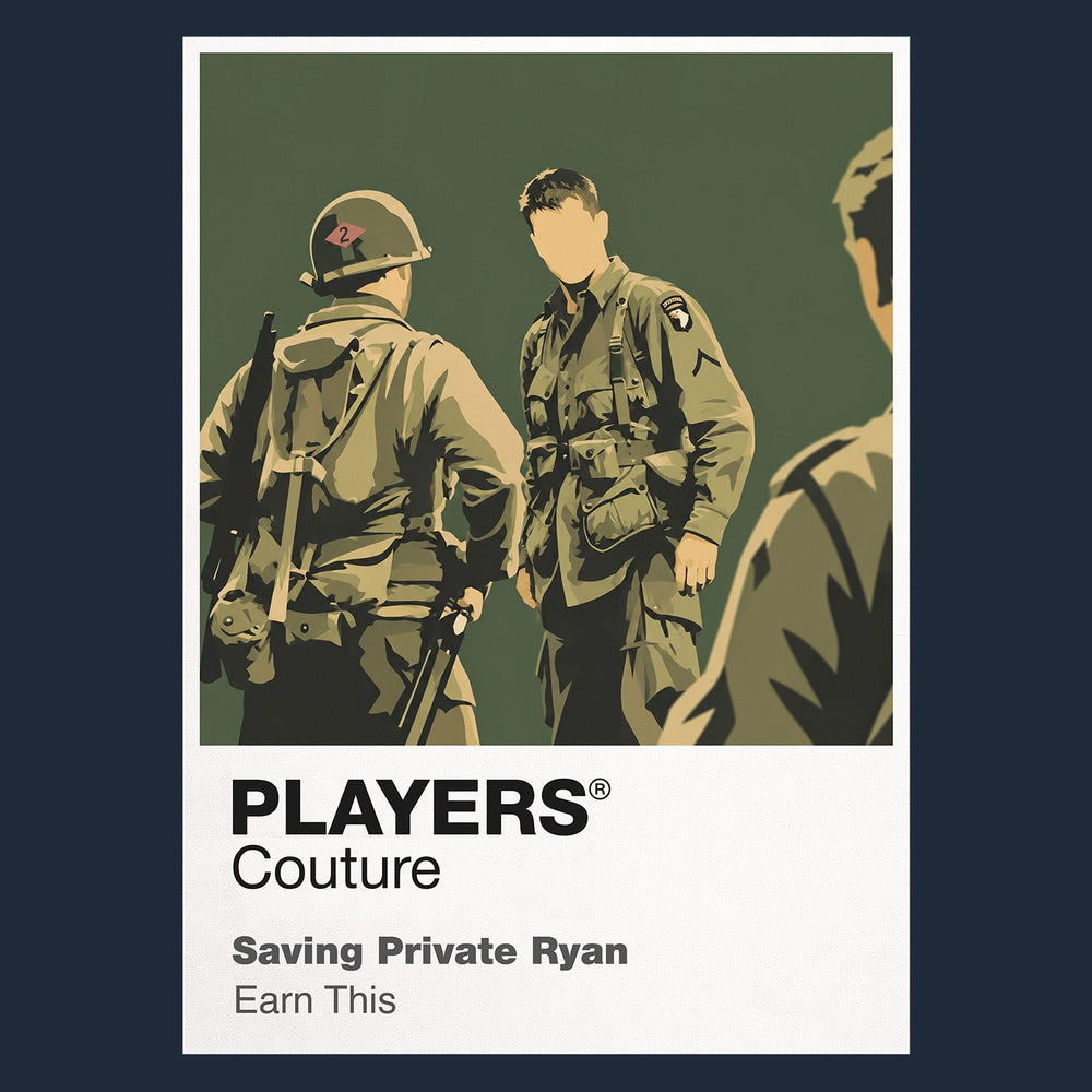 Saving Private Ryan Captain Miller and his squad moving through Normandy after the D-Day landings Icon Frame artwork in navy