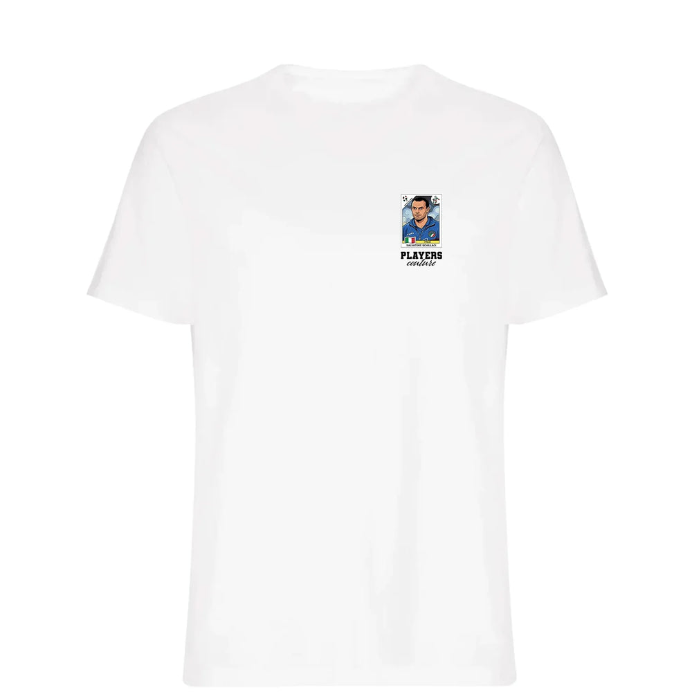 Salvatore Schillaci World Cup t-shirt – white men's t-shirt featuring the Salvatore Schillaci World Cup Players Couture logo