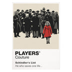 Schindler's List Oskar Schindler's black-and-white silhouette and the film's restrained red-coat motif Icon Frame artwork on white