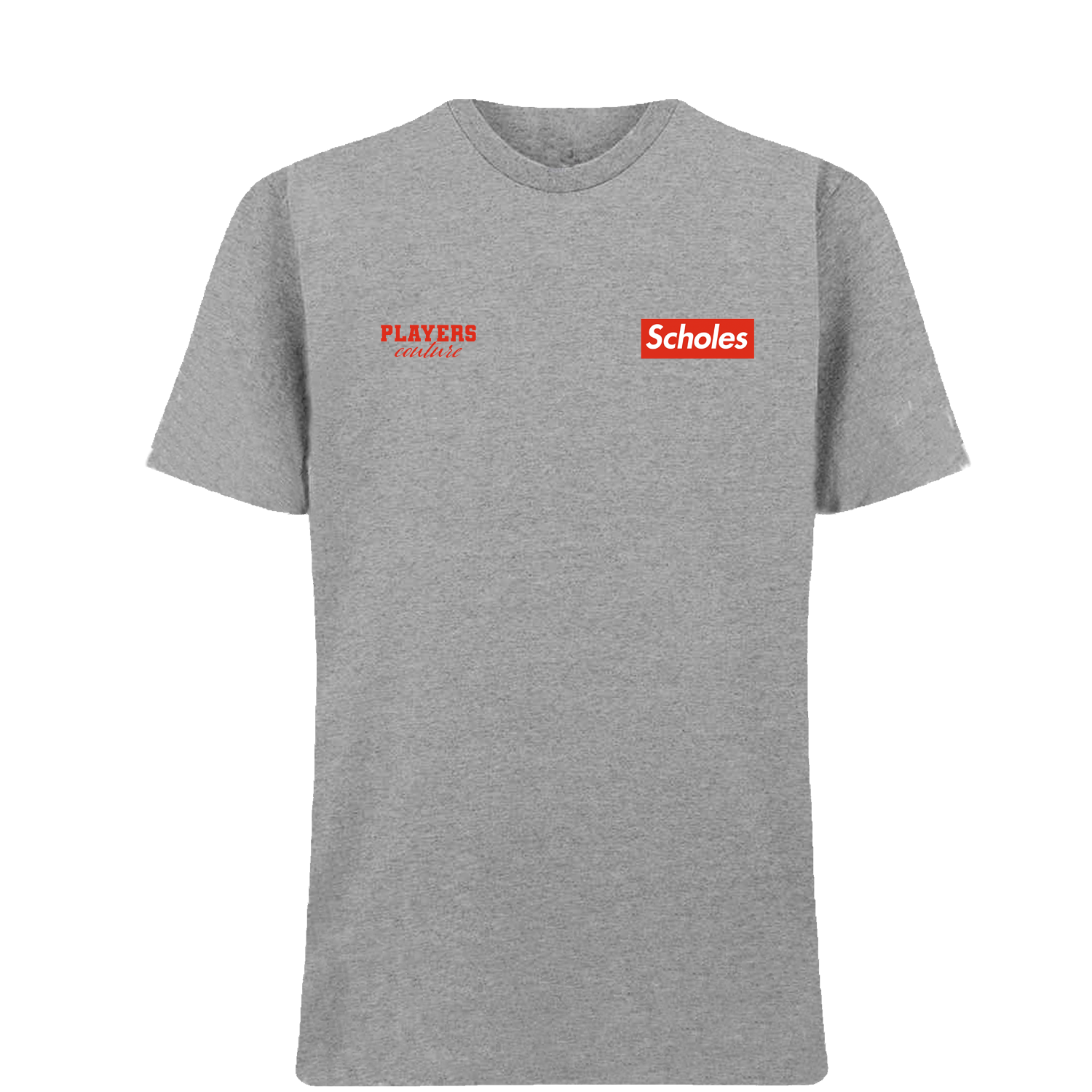 Paul Scholes Red Logo Players Couture Mens T-Shirt Gray