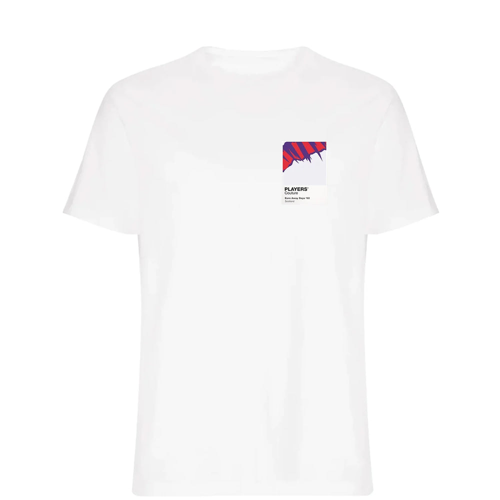 Scotland 92 Away t-shirt – white men's t-shirt featuring the Scotland 92 Away Players Couture logo