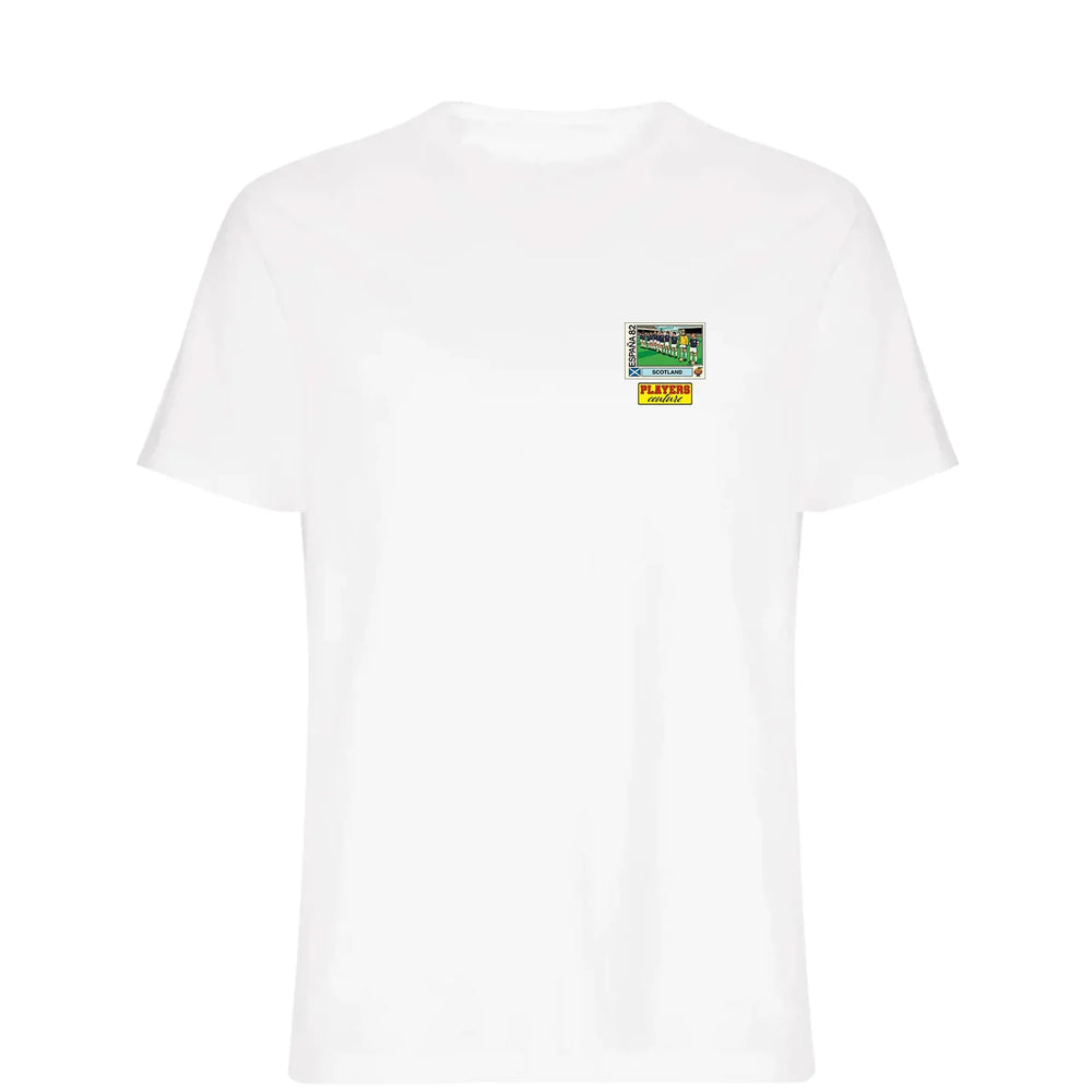 Scotland 1982 World Cup t-shirt – white men's t-shirt featuring the Scotland 1982 World Cup Players Couture logo
