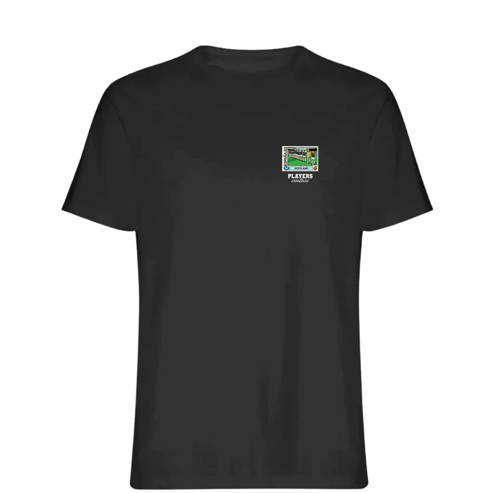 Scotland 1982 World Cup t-shirt – black men's t-shirt featuring the Scotland 1982 World Cup Players Couture logo