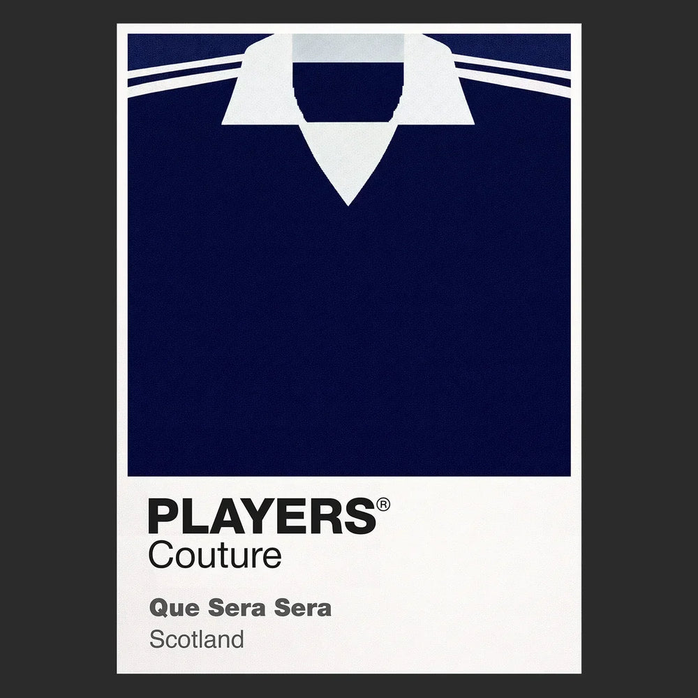 Scotland Classic Football Shirt Colours Frame Men's T-Shirt – black close-up detail shot of the Scotland Players Couture