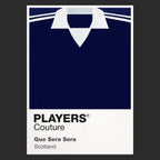 Scotland Classic Football Shirt Colours Frame Men's T-Shirt – black close-up detail shot of the Scotland Players Couture