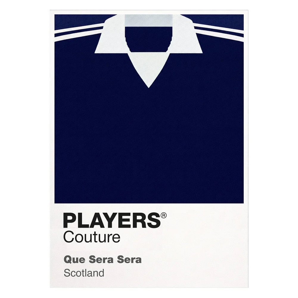 Scotland Classic Football Shirt Colours Frame Men's T-Shirt – white close-up detail shot of the Scotland Players Couture