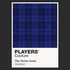 Scotland Tartan Classic Football Shirt Colours Frame Men's T-Shirt – black close-up detail shot of the Scotland Tartan