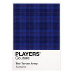 Scotland Tartan Classic Football Shirt Colours Frame Men's T-Shirt – white close-up detail shot of the Scotland Players