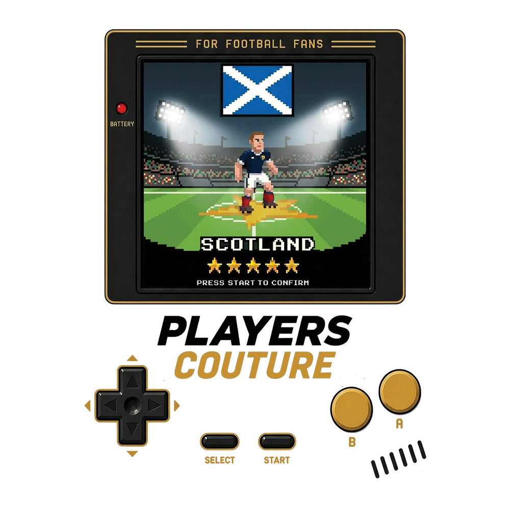 Scotland World Cup 8-Bit Kids T-Shirt retro gaming football design by Players Couture