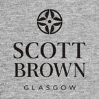 Scott Brown Logo Men's Hoodie – brown close-up detail shot of the Scott Brown Players Couture logo design