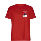 Scottie Pippen 33 t-shirt – red men's t-shirt featuring the Scottie Pippen 33 Players Couture logo