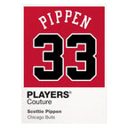 Scottie Pippen 33 Jersey Frame Men's T-Shirt – white close-up detail shot of the Scottie Pippen Players Couture logo design