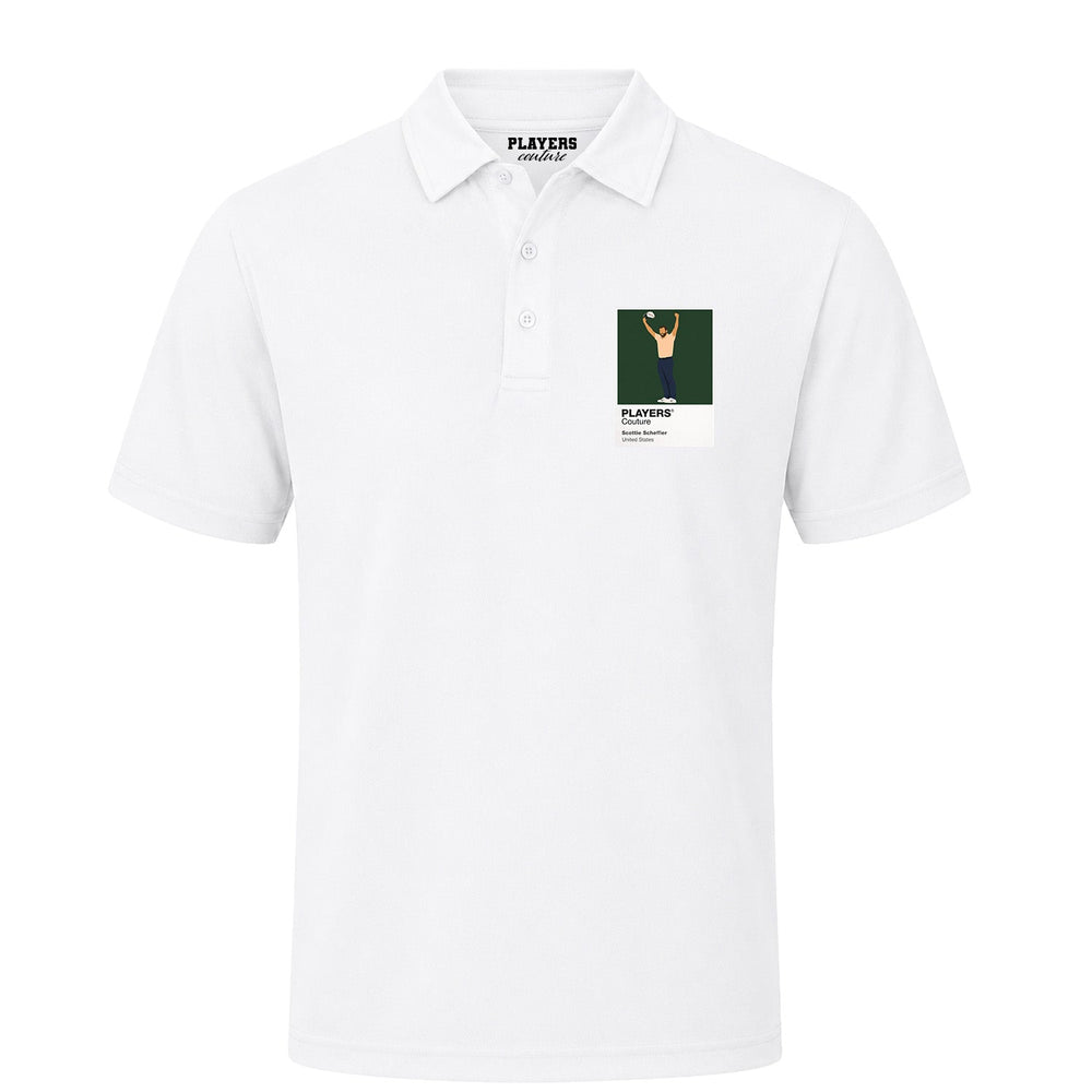 Scottie Scheffler Golf Icon Frame Men's Polo Shirt - White