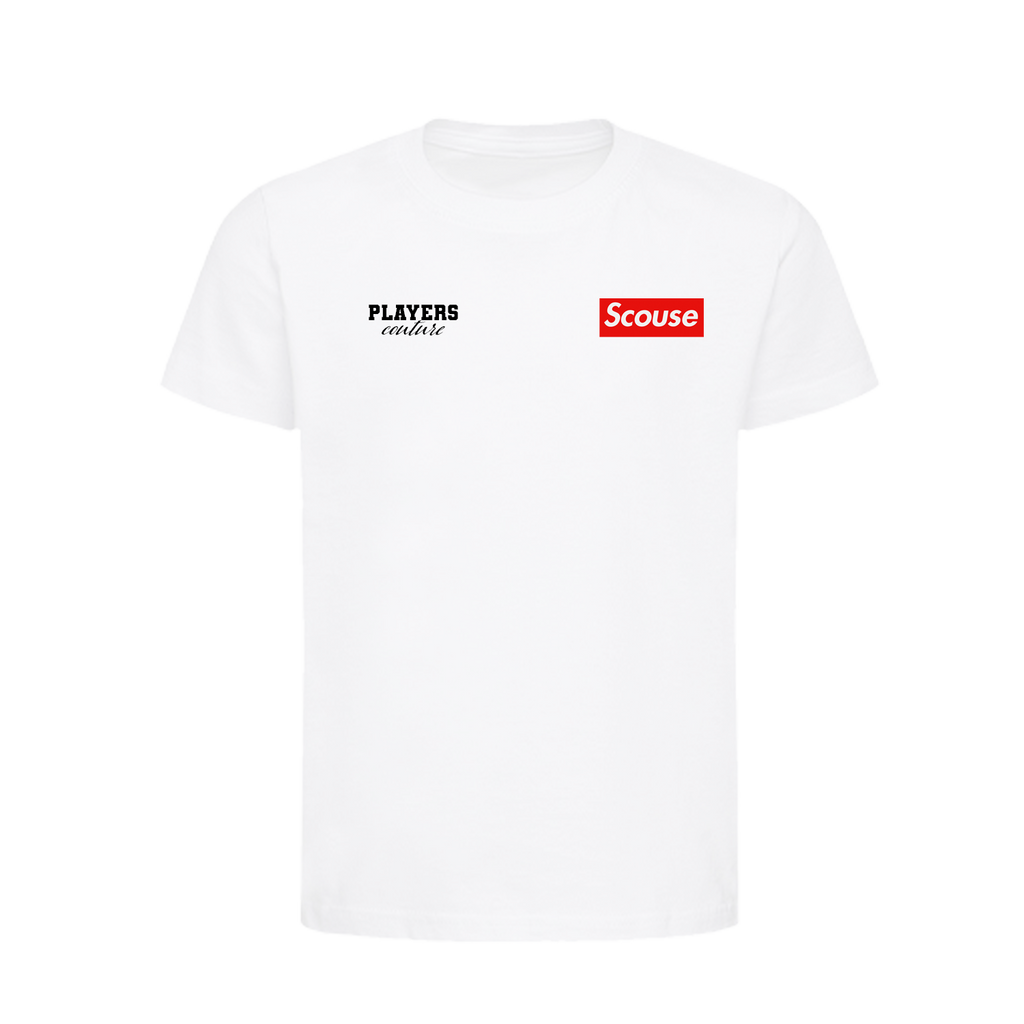 Scouse Red Logo Players Couture Kids T-Shirt White
