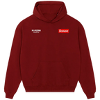 Scouse hoodie – red men's hoodie featuring the Scouse Players Couture logo