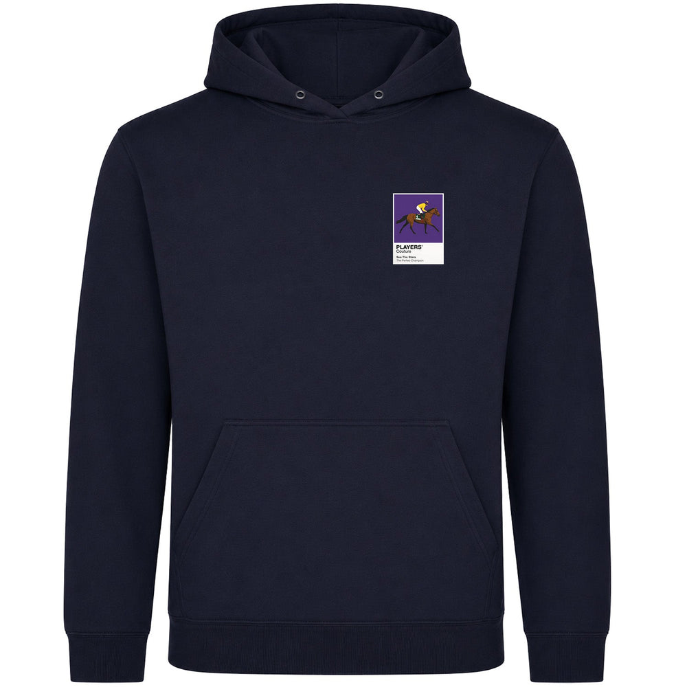 Sea The Stars horse racing hoodie – mens navy hoodie view