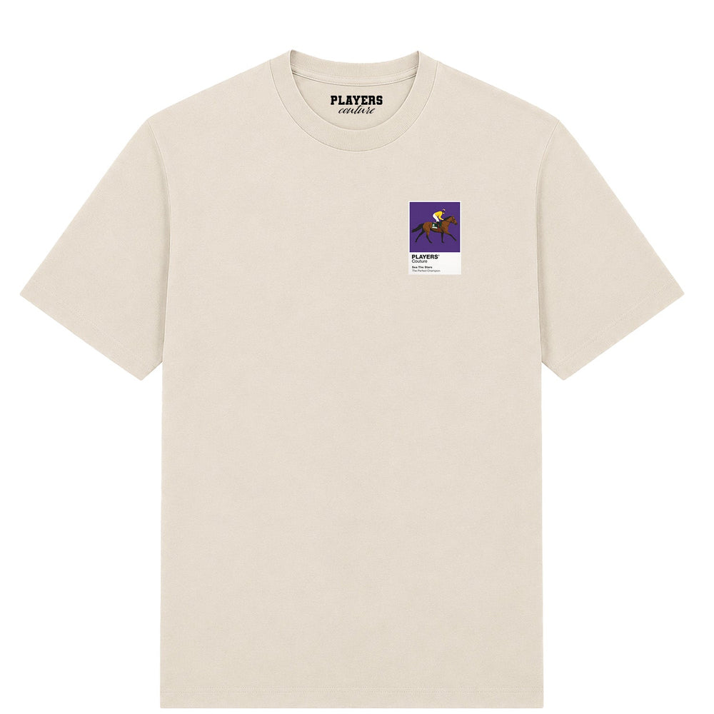 Sea The Stars horse racing T-shirt – mens stone tshirt view